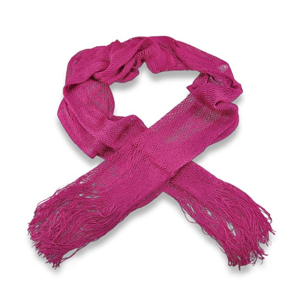 Zeckos - Open Weave Metallic Rayon Shawl 64 X 22 In. - Pink